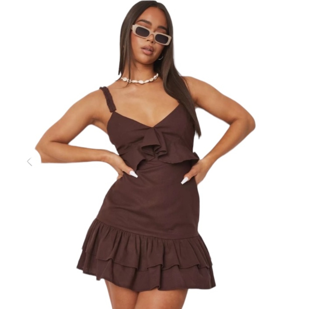 MISSGUIDED | Linen blend Cami Dress Sz US 8